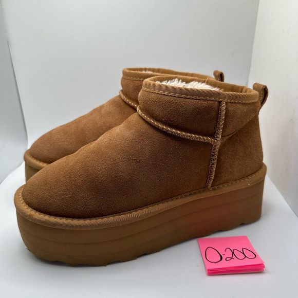 CUSHIONAIRE Women's Genuine Suede pull platform boot +Memory Foam 7 CHESTNUT - Picture 3 of 7